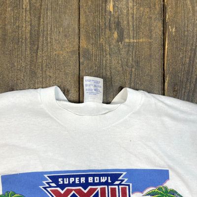 NFL Super bowl T-Shirt FLorida USA Graphic 80s Sports Tee, White, Mens XL 6