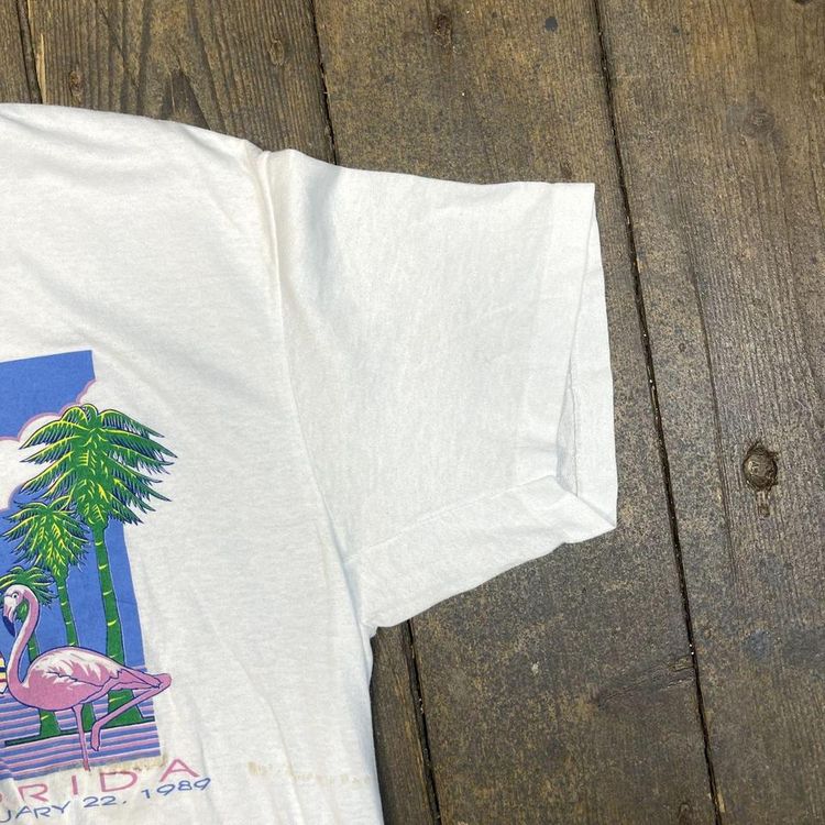 NFL Super bowl T-Shirt FLorida USA Graphic 80s Sports Tee, White, Mens XL 4