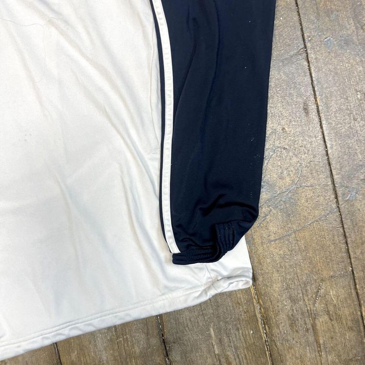 Adidas Sweatshirt Half Zip Y2K Sports Jumper, White Blue, Mens Medium 5