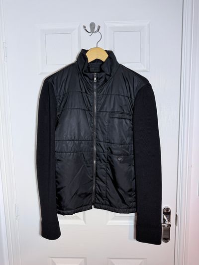 Prada Nylon Paneled Knit Hybrid Jacket, Medium, Preloved, Excellent Condition