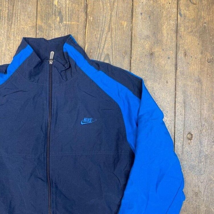 Nike Track Jacket Y2K Swoosh Sports Full-Zip Windbreaker, Navy, Mens XL image 2
