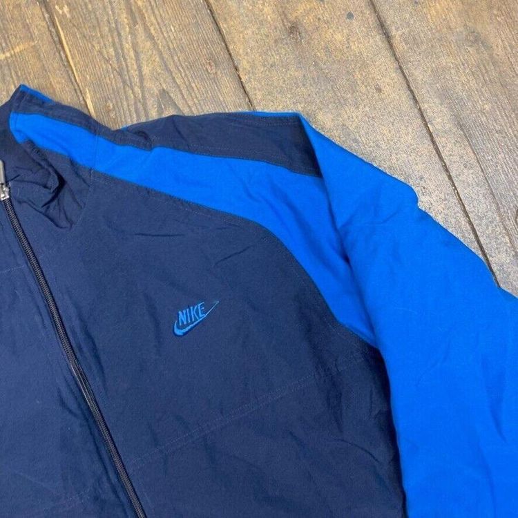 Nike Track Jacket Y2K Swoosh Sports Full-Zip Windbreaker, Navy, Mens XL image 4