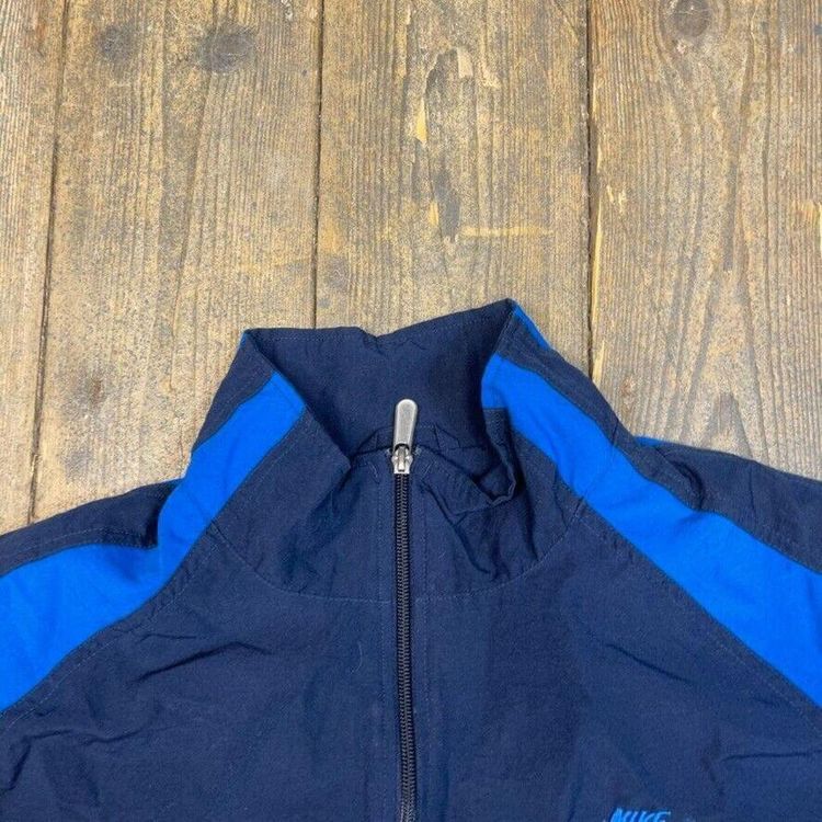 Nike Track Jacket Y2K Swoosh Sports Full-Zip Windbreaker, Navy, Mens XL image 7