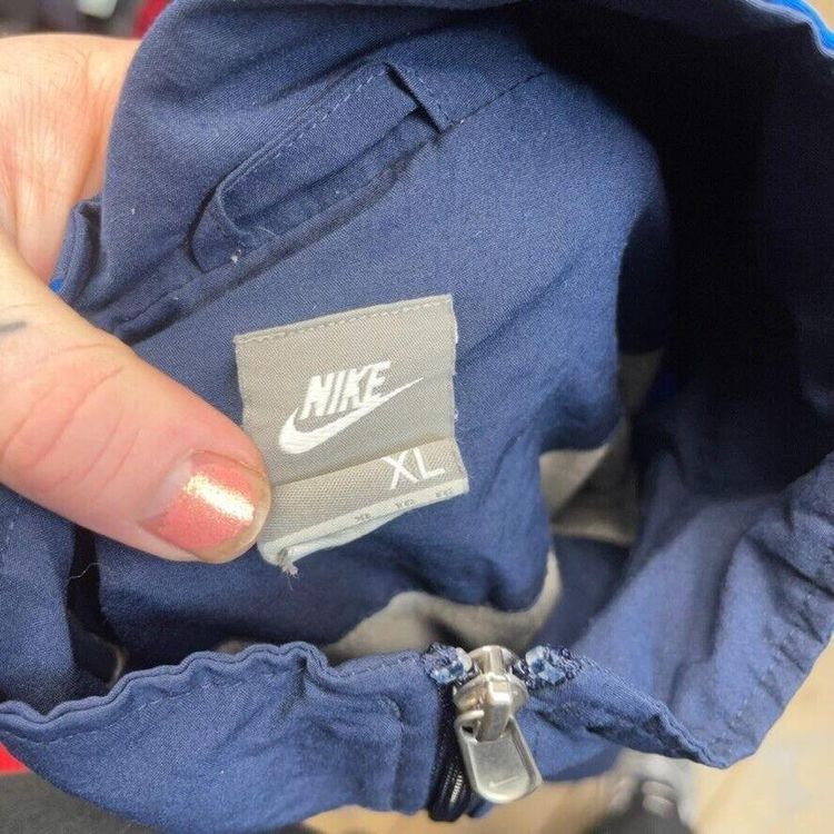 Nike Track Jacket Y2K Swoosh Sports Full-Zip Windbreaker, Navy, Mens XL image 8