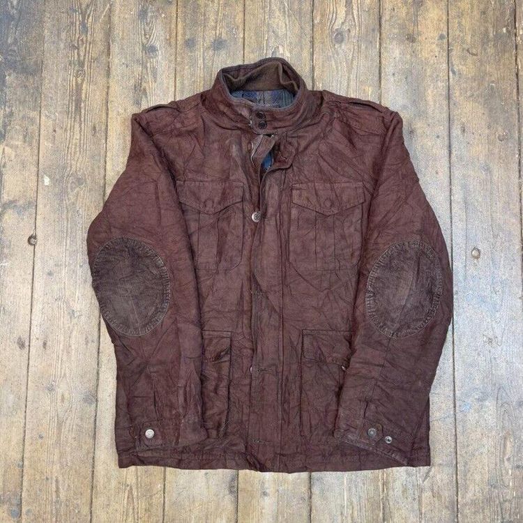 Tommy Hilfiger Over Coat Y2K Full Zip Quilt Lined Jacket, Brown, Mens XL image 1