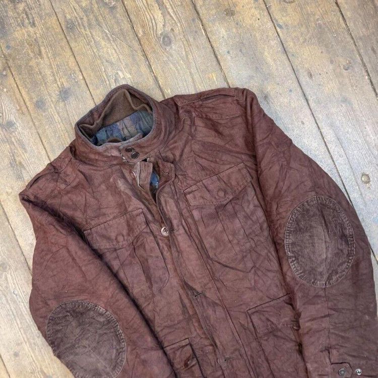 Tommy Hilfiger Over Coat Y2K Full Zip Quilt Lined Jacket, Brown, Mens XL image 3