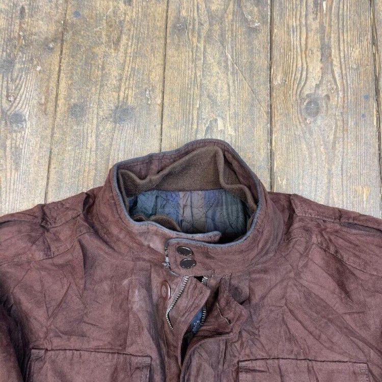 Tommy Hilfiger Over Coat Y2K Full Zip Quilt Lined Jacket, Brown, Mens XL image 7