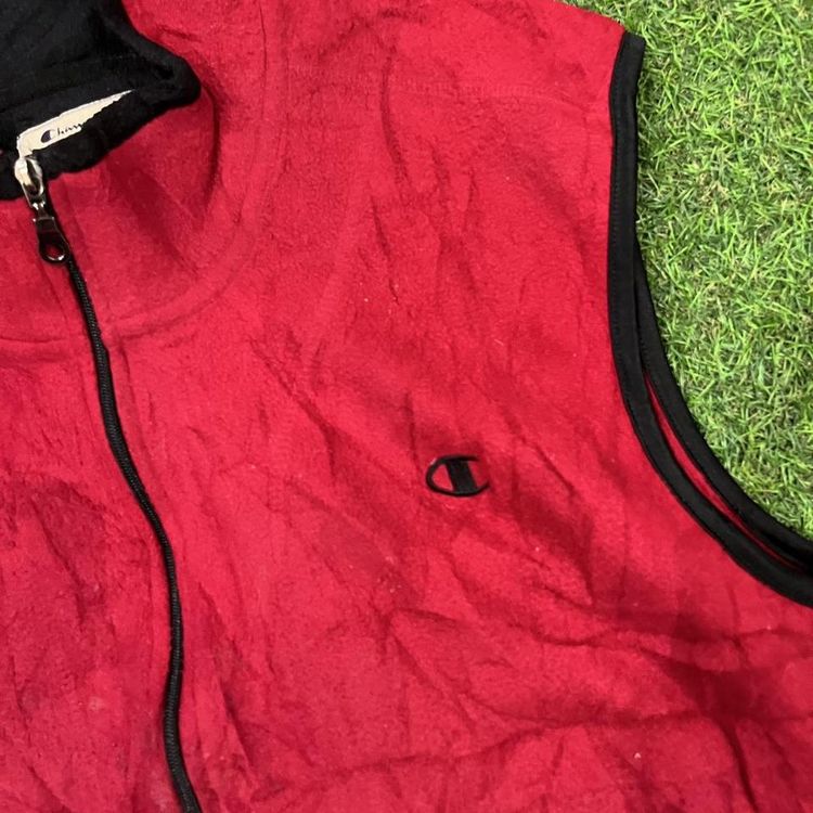 Red Vintage Champion fleece body warmer image 2