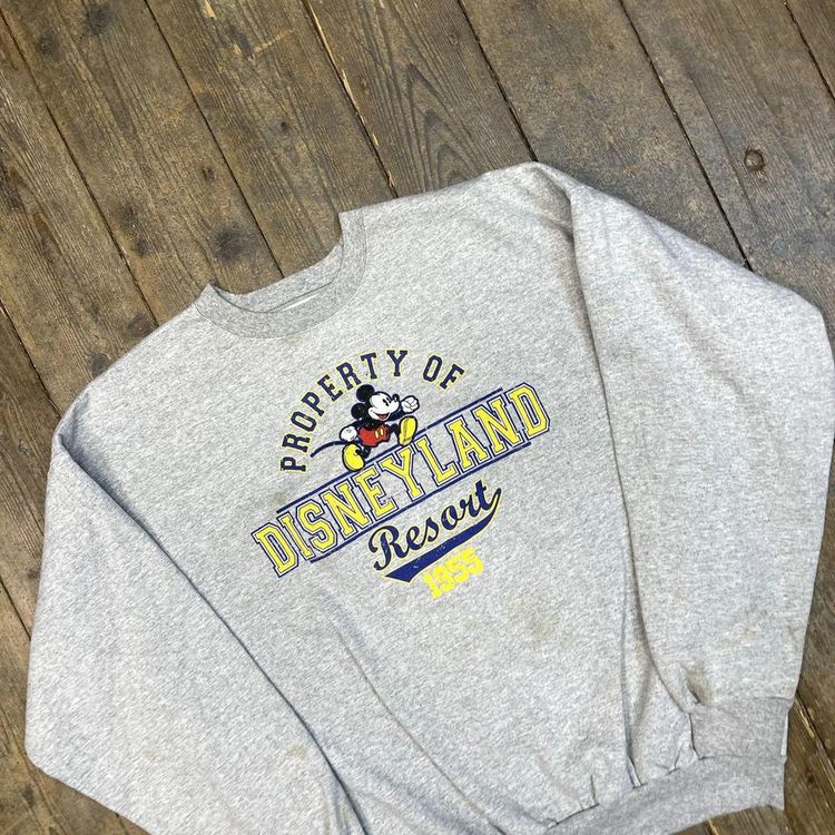 Disney Land Sweatshirt Pull Over Mickey Mouse Jumper, Grey, Mens XL image 3