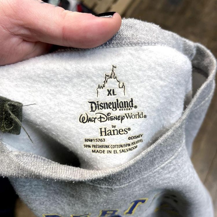 Disney Land Sweatshirt Pull Over Mickey Mouse Jumper, Grey, Mens XL image 8