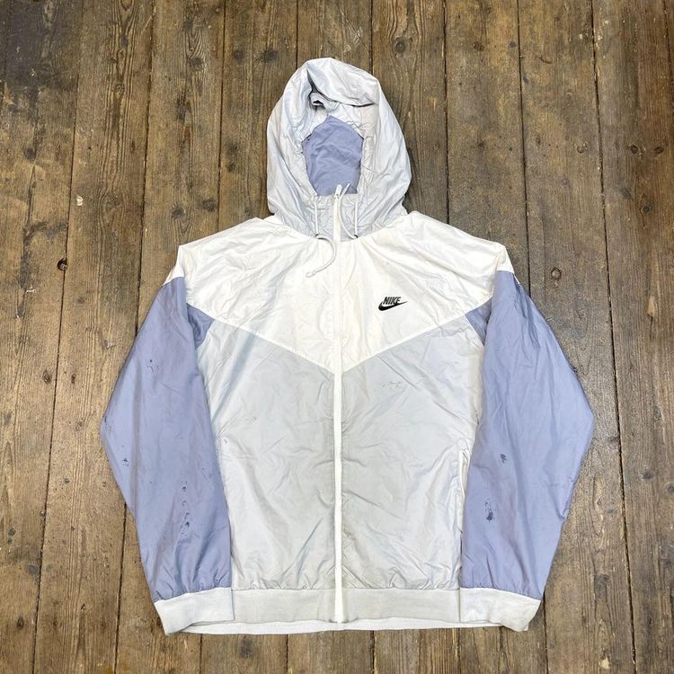 Nike Track Jacket Y2K Full Zip Swoosh Jacket, White Grey, Womens 2XL