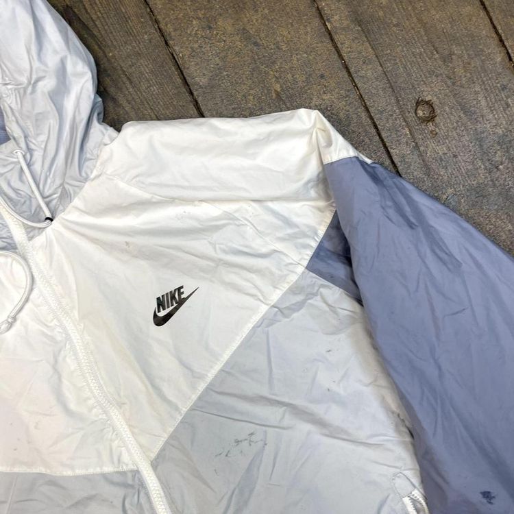 Nike Track Jacket Y2K Full Zip Swoosh Jacket, White Grey, Womens 2XL 4