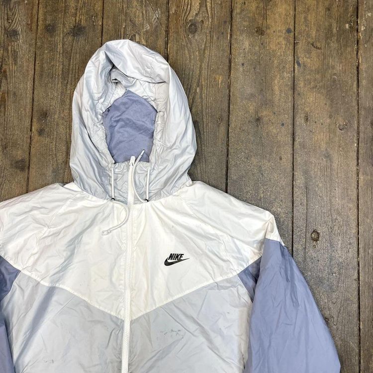 Nike Track Jacket Y2K Full Zip Swoosh Jacket, White Grey, Womens 2XL 2