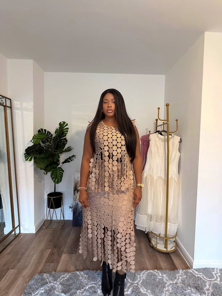 Beige Sleeveless Dress