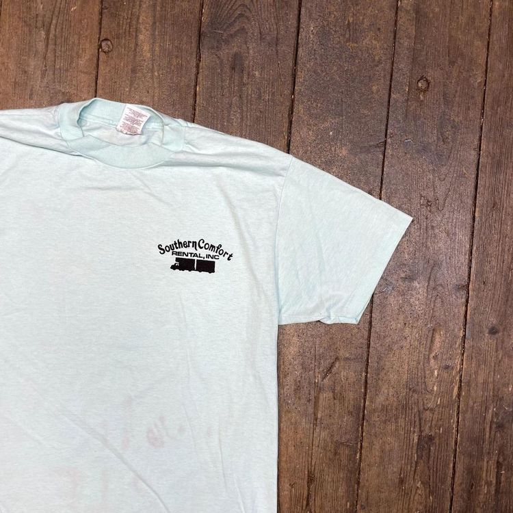 Vintage Graphic T-Shirt Southern Comfort Single Stitch Tee, Blue Mens Large 5