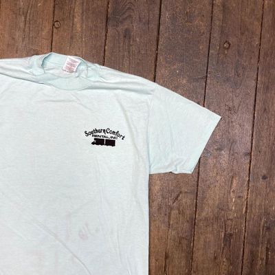 Vintage Graphic T-Shirt Southern Comfort Single Stitch Tee, Blue Mens Large 5