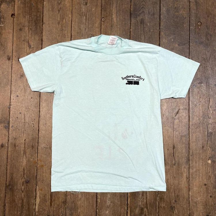 Vintage Graphic T-Shirt Southern Comfort Single Stitch Tee, Blue Mens Large 4