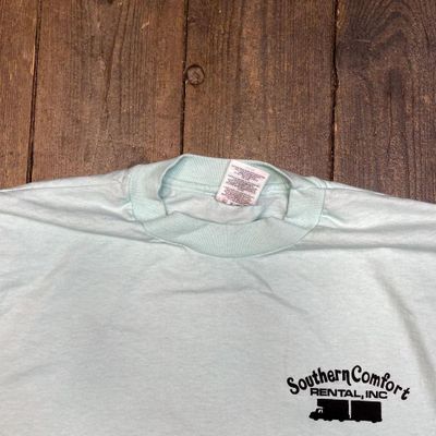 Vintage Graphic T-Shirt Southern Comfort Single Stitch Tee, Blue Mens Large 7