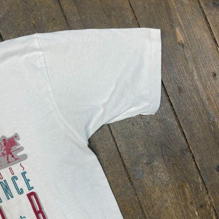T-Shirt Vintage Graphic Renaissance Fair Print Single Stitch Tee, White, Mens XL 4