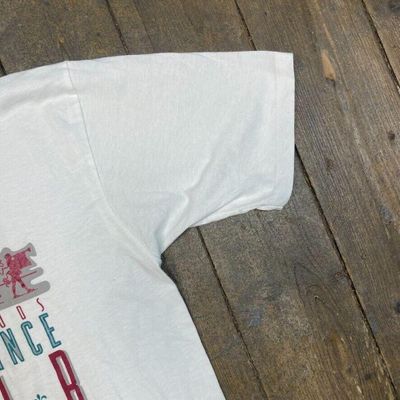T-Shirt Vintage Graphic Renaissance Fair Print Single Stitch Tee, White, Mens XL 4