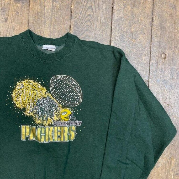 NFL Spellout Y2K Green Bay Packers Sweatshirt, Green, Mens XL 2