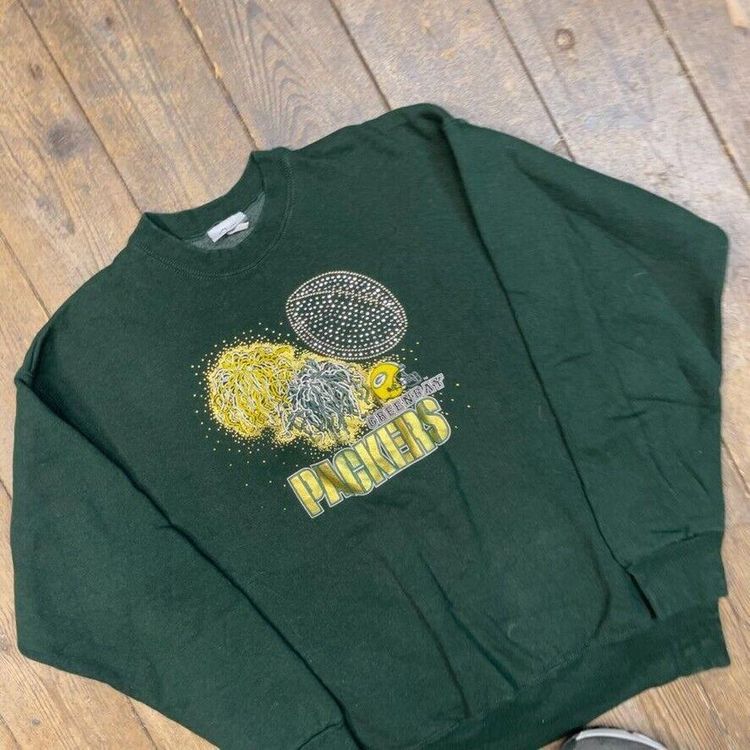 NFL Spellout Y2K Green Bay Packers Sweatshirt, Green, Mens XL 3