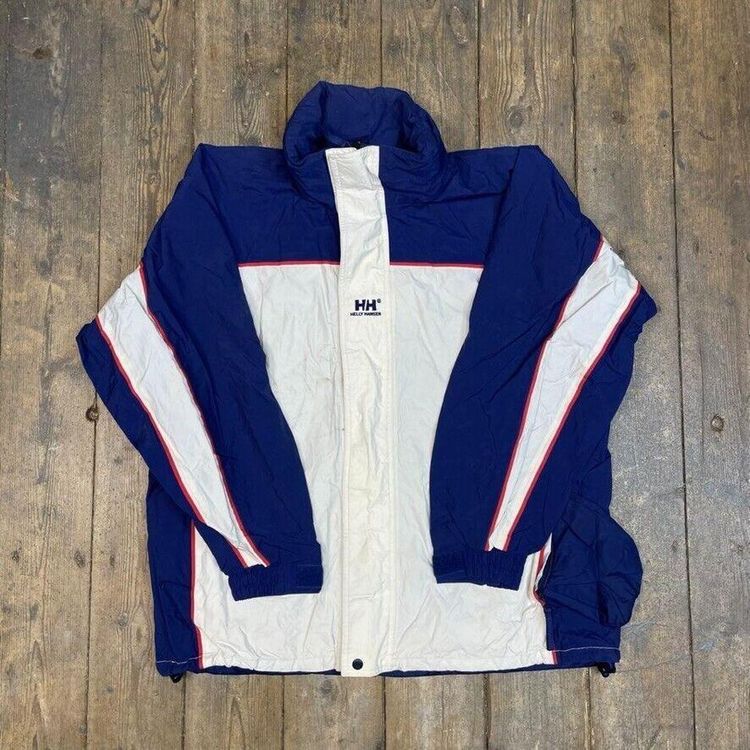 Helly Hansen Rain Coat Full Zip Vintage Sports Jacket, White, Mens Large image 1