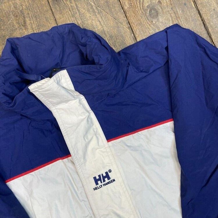Helly Hansen Rain Coat Full Zip Vintage Sports Jacket, White, Mens Large image 4