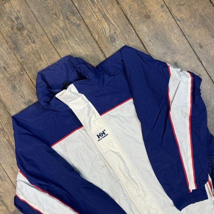 Helly Hansen Rain Coat Full Zip Vintage Sports Jacket, White, Mens Large image 3