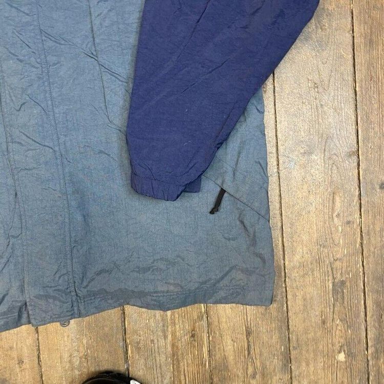 Nike Rain Jacket Full Zip Vintage 90s Swoosh Parka Coat, Blue, Mens 2XL 5