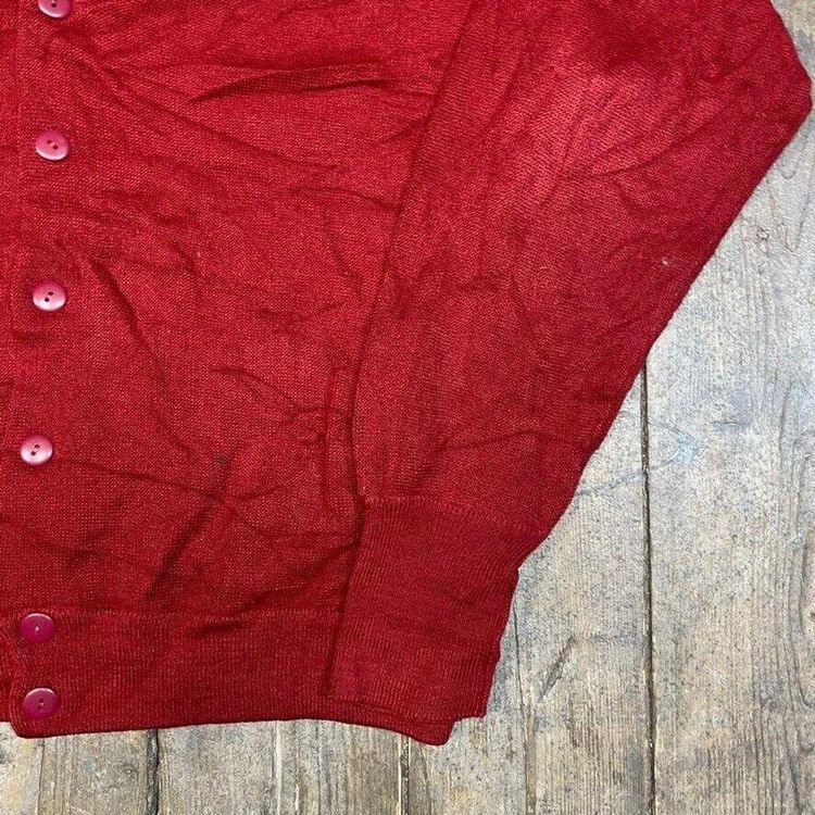 Lacoste Chemise Jumper Knit 90s Vintage USA Button Up Cardigan, Red, Mens XL image 5
