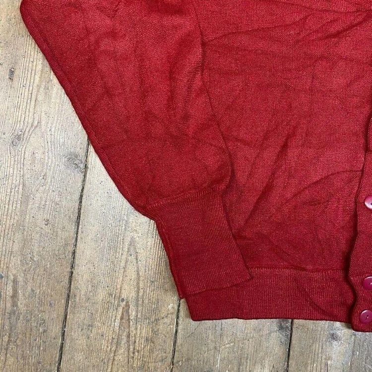 Lacoste Chemise Jumper Knit 90s Vintage USA Button Up Cardigan, Red, Mens XL image 6