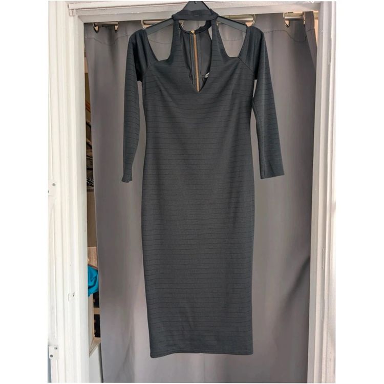Immagine di Miss Selfridge Black Bandage Dress Bardot Cold Shoulder UK 10 1