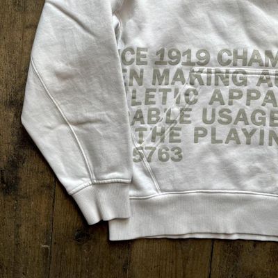 Champion Hoodie Pull Over Spellout Sports Sweatshirt, White, Mens XL 5