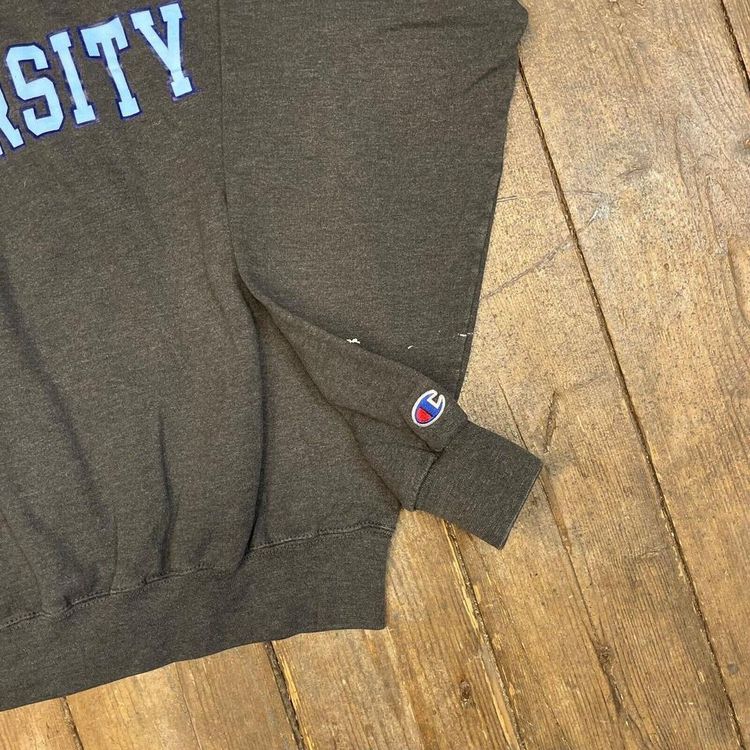 Champion Sweatshirt Vintage Y2K Spellout Sports Jumper, Grey, Mens Medium 4