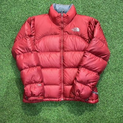 Womens Red/Orange The North Face 700 puffer coat 1