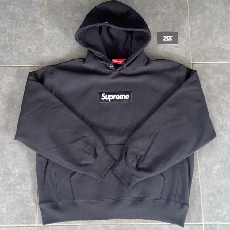 - Supreme Box Logo Hoodie in the Black Colourway