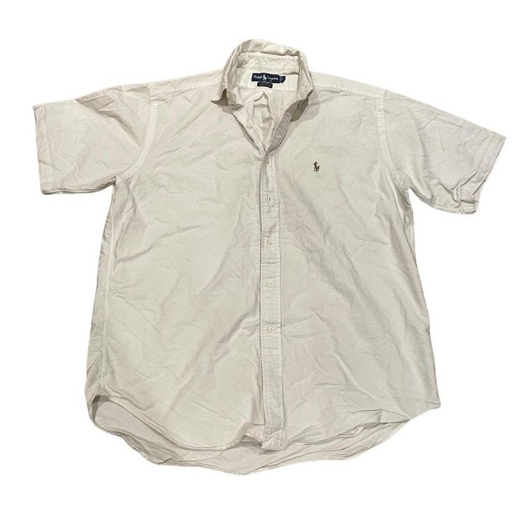Ralph Lauren White Ralph Lauren Blake Cotton Short Sleeve Shirt L/XL product image
