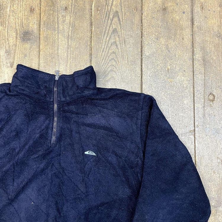 QuickSilver Sweatshirt Fleece Half- Zip Sports Jumper, Navy, Mens Small 2