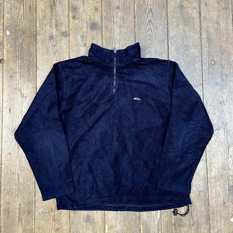 QuickSilver Sweatshirt Fleece Half- Zip Sports Jumper, Navy, Mens Small