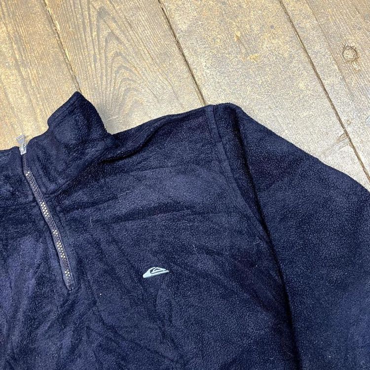 QuickSilver Sweatshirt Fleece Half- Zip Sports Jumper, Navy, Mens Small 4
