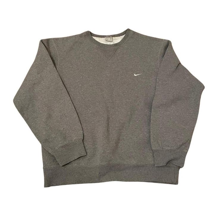 Y2K Nike grey crewneck swoosh sweatshirt Large
