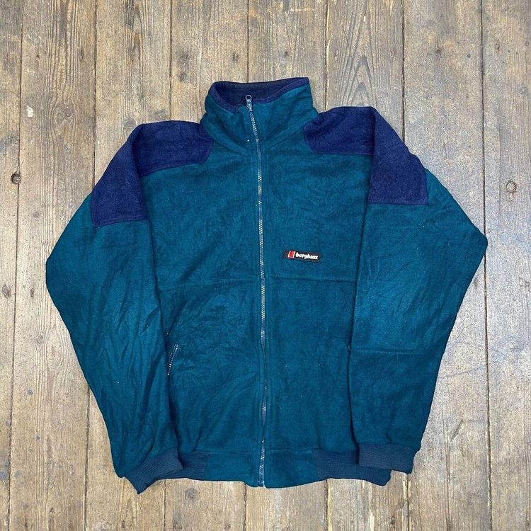 Berghaus Fleece Full-Zip Outdoor Hiking Sports Jacket, Green, Mens Large 1