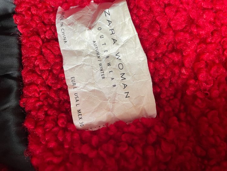 Zara Woman Red Double-Breasted Coat 3
