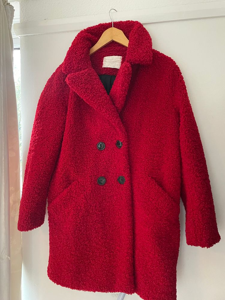 Zara Zara Woman Red Double-Breasted Coat product image