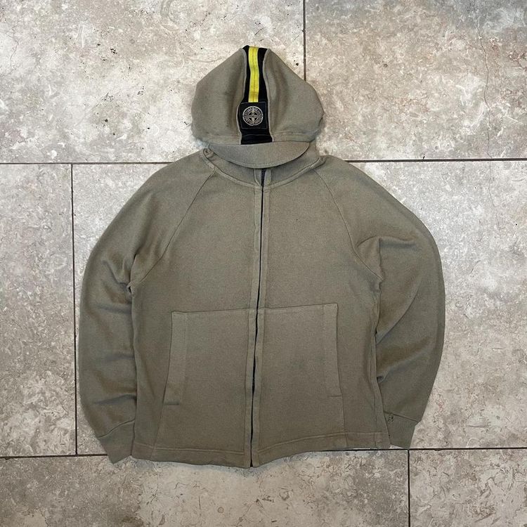 Vintage 2000s Stone Island Brown Zip Up Hoodie image 2