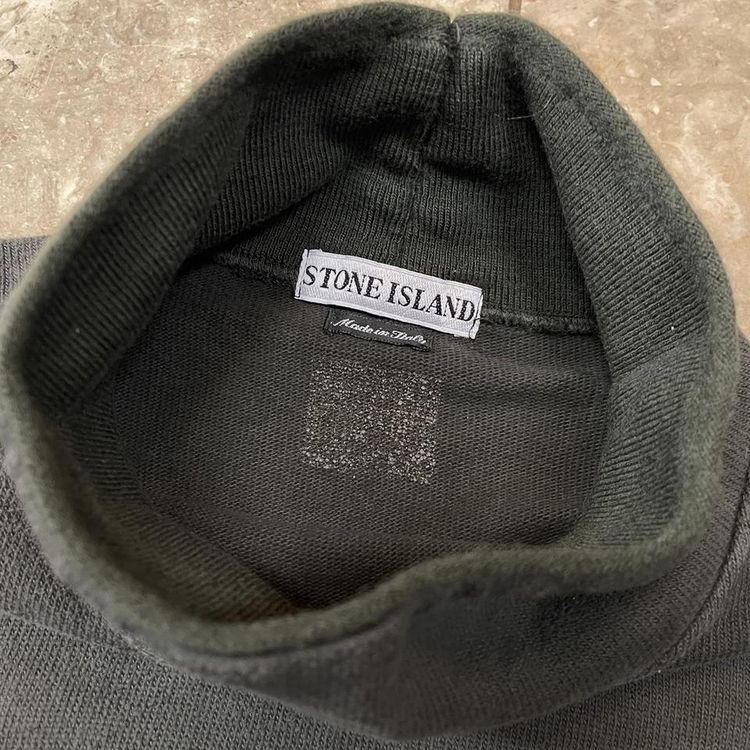 Vintage 90s Stone Island Khaki Turtleneck Jumper image 2
