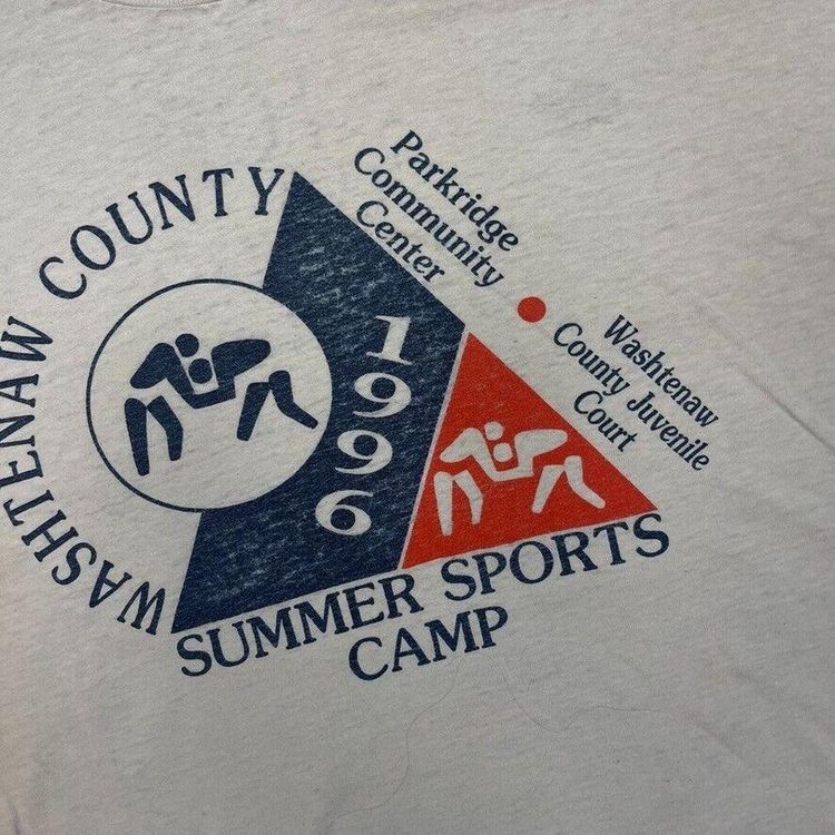 Vintage T-Shirt 90s Charity Run Graphic Single Stitch Tee, White, Mens Large image 5