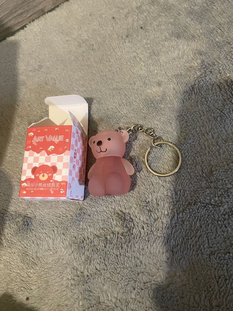 Pink Bear lip gloss Keychain