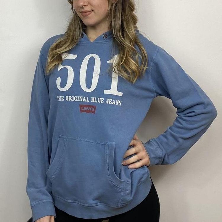 Blue Vintage Levis Hoodie 2